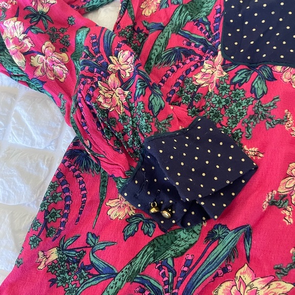 Maeve Pink Floral Dress with Navy Accents - Picture 5 of 8